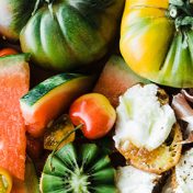 alimentation, crudites, salades, fruis et tomates